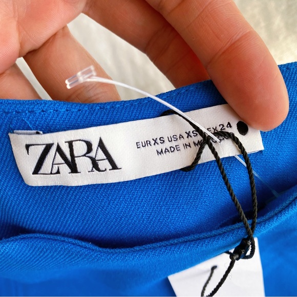π ZARA BLUE ASYMMETRICAL FITTED TOP! - Picture 7 of 14